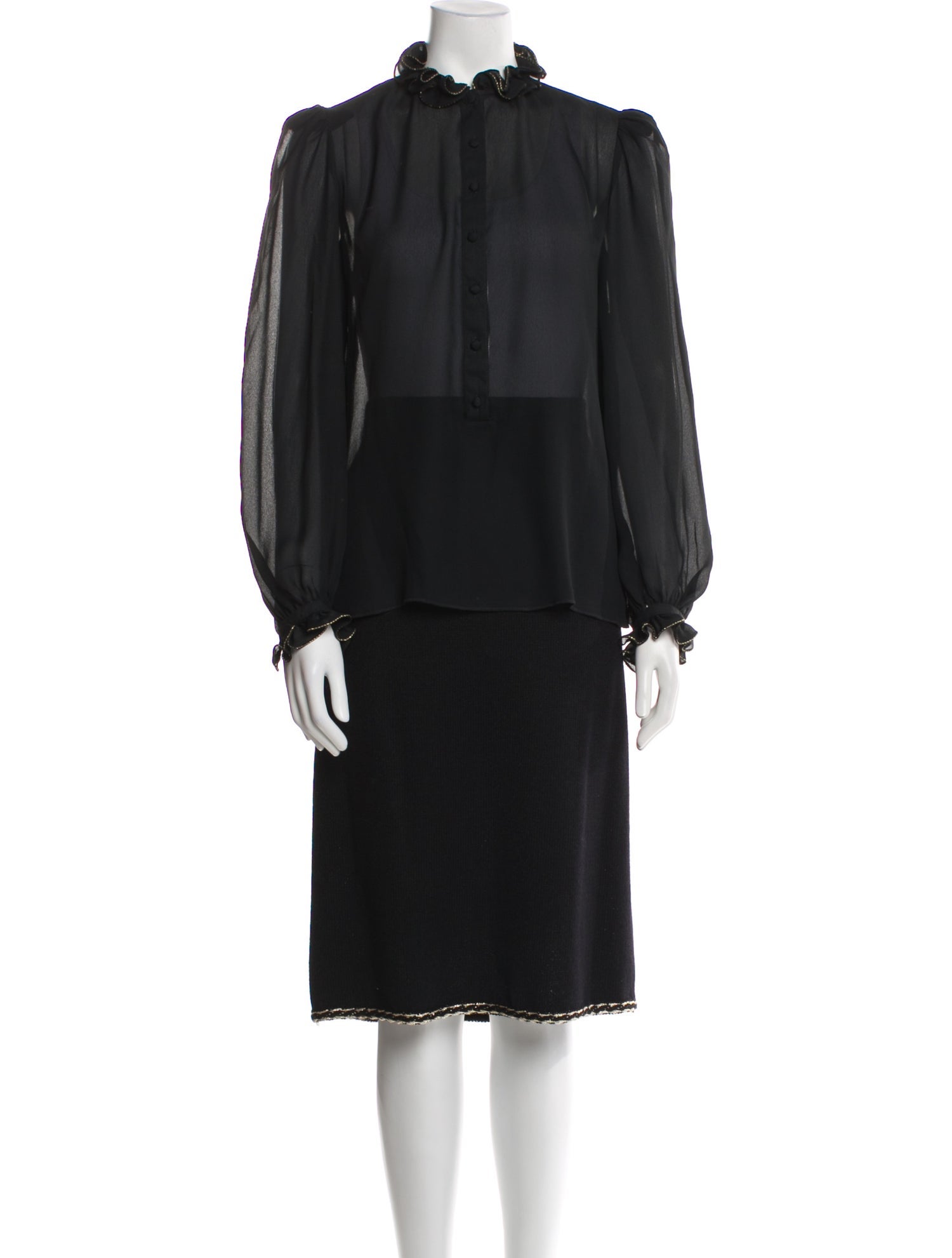 St. John Crystal Embellishments Skirt Set